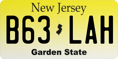 NJ license plate B63LAH