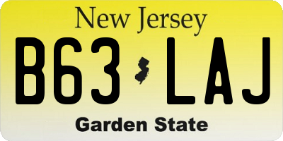 NJ license plate B63LAJ