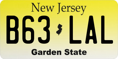 NJ license plate B63LAL