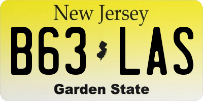 NJ license plate B63LAS