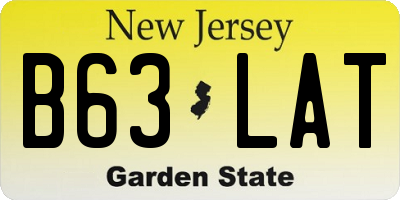NJ license plate B63LAT