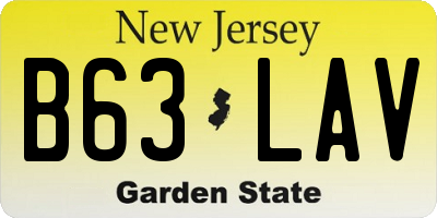 NJ license plate B63LAV