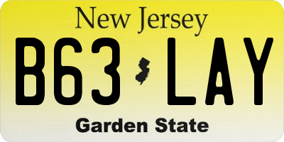 NJ license plate B63LAY
