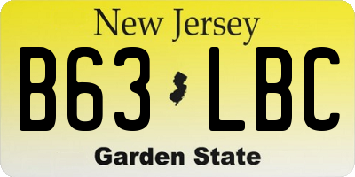 NJ license plate B63LBC