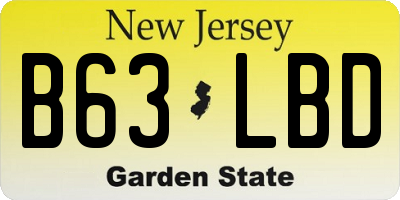 NJ license plate B63LBD
