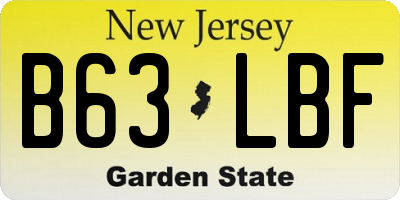 NJ license plate B63LBF