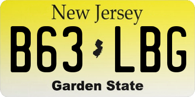 NJ license plate B63LBG