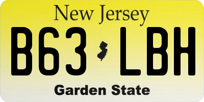 NJ license plate B63LBH