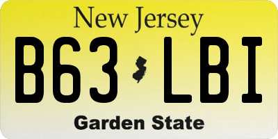 NJ license plate B63LBI