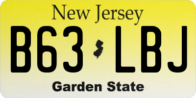 NJ license plate B63LBJ
