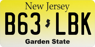 NJ license plate B63LBK