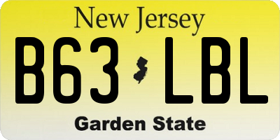 NJ license plate B63LBL