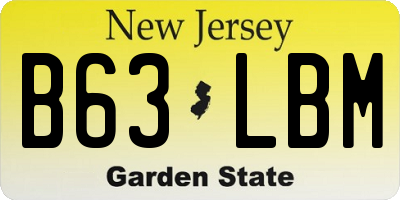 NJ license plate B63LBM