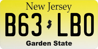 NJ license plate B63LBO