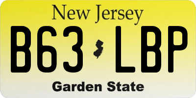 NJ license plate B63LBP