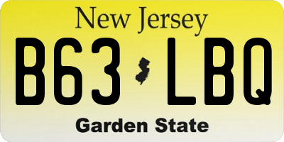 NJ license plate B63LBQ