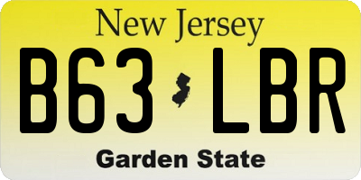 NJ license plate B63LBR