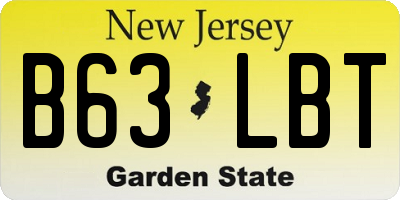 NJ license plate B63LBT