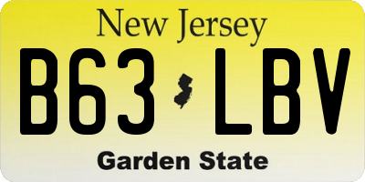 NJ license plate B63LBV