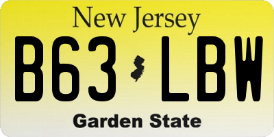 NJ license plate B63LBW