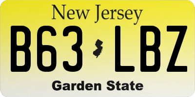 NJ license plate B63LBZ