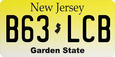NJ license plate B63LCB