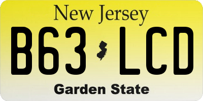 NJ license plate B63LCD