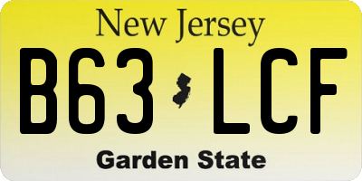 NJ license plate B63LCF