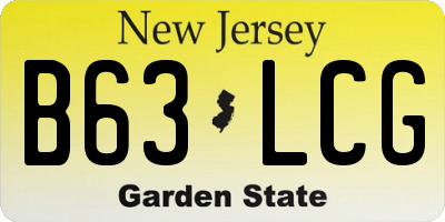 NJ license plate B63LCG