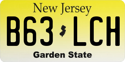 NJ license plate B63LCH