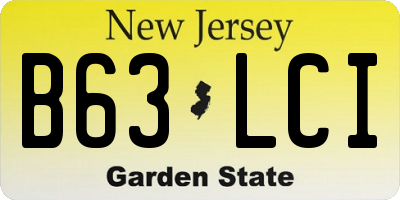NJ license plate B63LCI