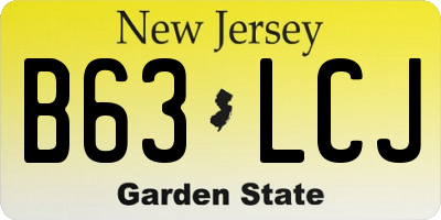 NJ license plate B63LCJ