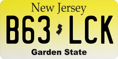 NJ license plate B63LCK