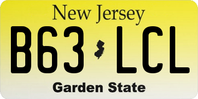 NJ license plate B63LCL