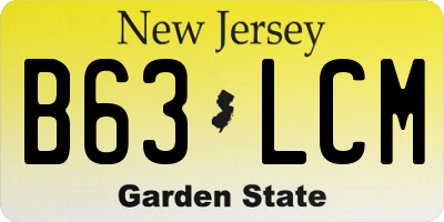 NJ license plate B63LCM