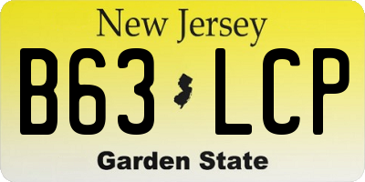 NJ license plate B63LCP