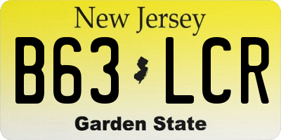 NJ license plate B63LCR