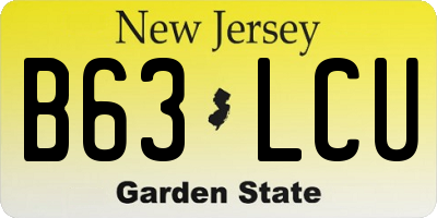 NJ license plate B63LCU