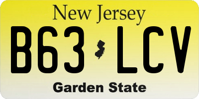 NJ license plate B63LCV