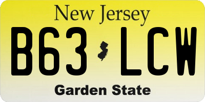 NJ license plate B63LCW