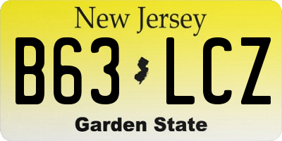 NJ license plate B63LCZ
