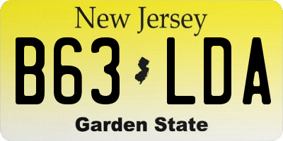 NJ license plate B63LDA