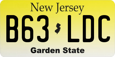 NJ license plate B63LDC