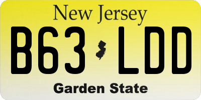 NJ license plate B63LDD