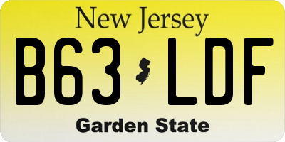 NJ license plate B63LDF