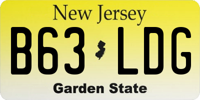 NJ license plate B63LDG