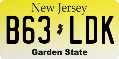 NJ license plate B63LDK