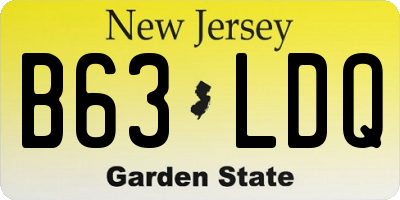 NJ license plate B63LDQ