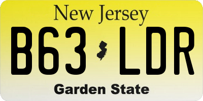 NJ license plate B63LDR