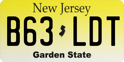 NJ license plate B63LDT